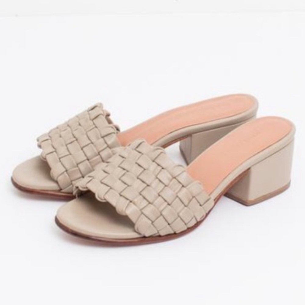 rachel.comey tan woven slide sandals heel pentz